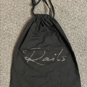 Rails Dress Bag Drawstring Black Tote Dust bag 12 x 14.5”